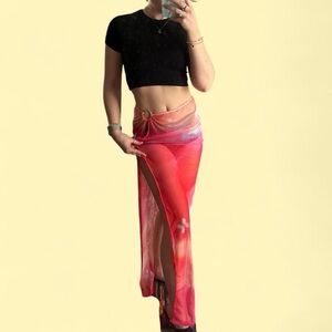 PrettyLittleThing Red Maxi Skirt